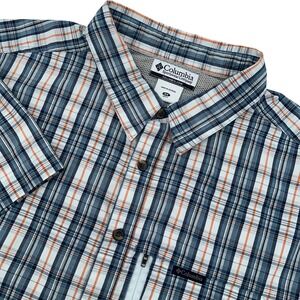 Columbia Mens 4X Plaid Short Sleeve Button Up Shirt Outdoor Casual